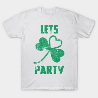 Saint Patricks Day Let's Party Clover T-Shirt